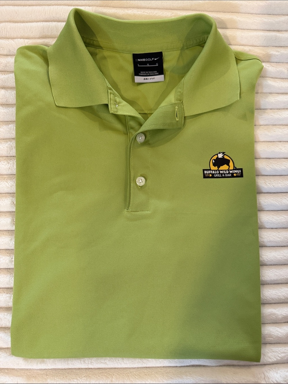 Nike Men’s Lime Green Polo with Buffalo Wild Wings Patch